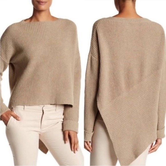 Brochu Walker Sweaters - Brochu Walker Asymmetrical Beige Sweater